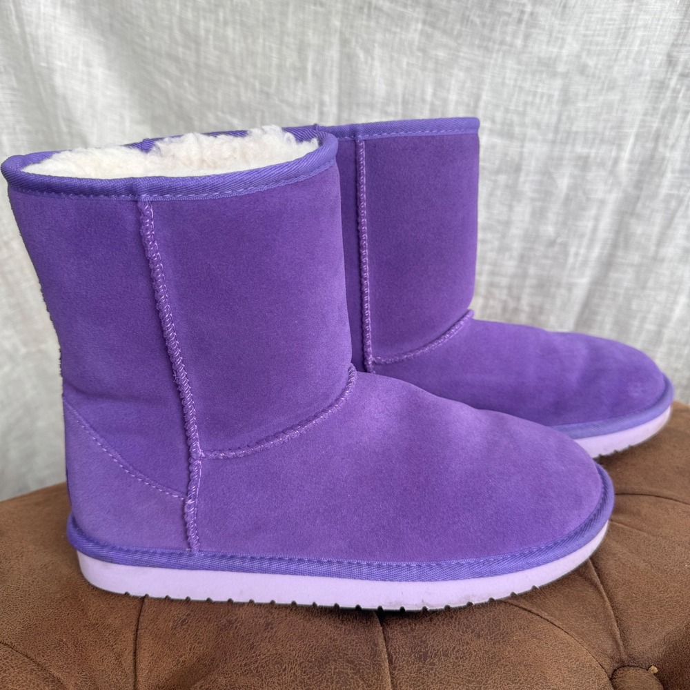 Koolaburra by UGG Boots Girls 5 Purple Suede Lined Winter Boots Excellent‎